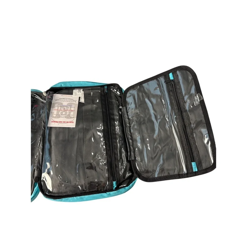 Bang & Carsen Turquoise Quilted Toiletry Bag Lightweight Travel Makeup Organizer